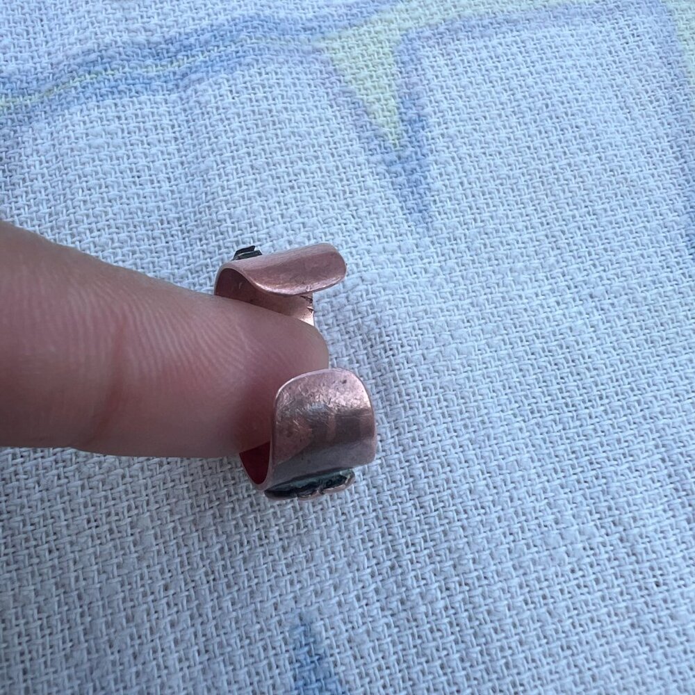 Vintage Solid Copper Braided Adjustable Ring Mid … - image 5